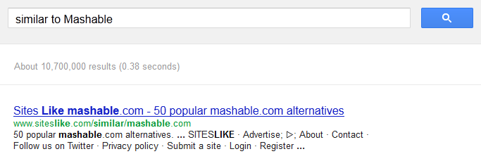 Google - similar to mashable